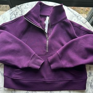 Lululemon funnel neck half zip cropped scuba dramatic magenta purple